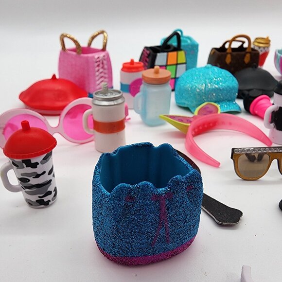 Lot of 52 Assorted LOL Surprise OMG Dolls Accessories Clothes Bottles Glasses - Picture 10 of 10
